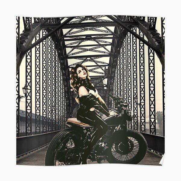 "Biker girl" Poster for Sale by ElhaChBa Redbubble