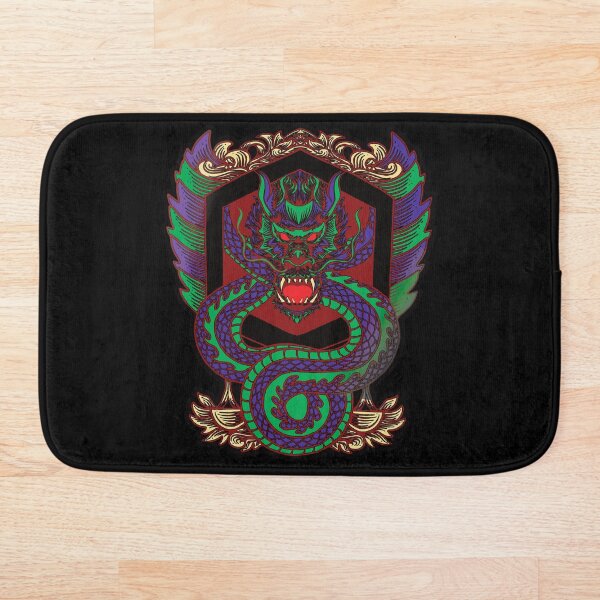 Item preview, Colorful Purple & Green Asian Mythical Dragon Badge designed and sold by 69Designs-MP.
