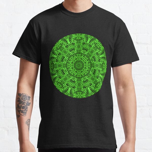 The Kaleidoscope Mandala Pattern in Deep Green  Classic T-Shirt