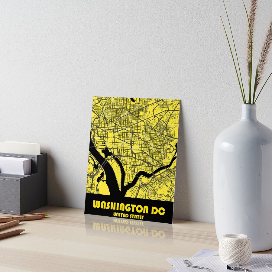 "CITY MAP ART PAINTING OF WASHINGTON DC" Art Board Print by CPFdesign ...