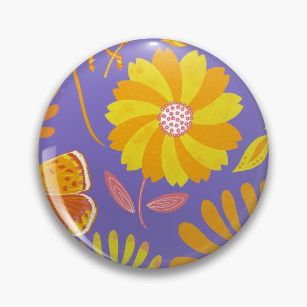 Artikelvorschau, Goldene Sommerblumen auf Lila entworfen und verkauft von Papergrape.
