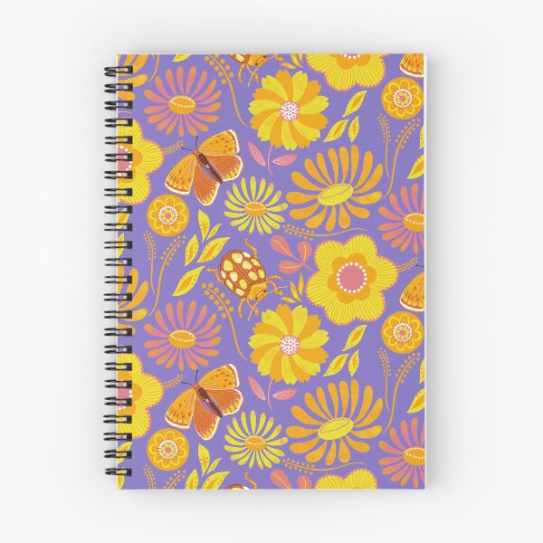 Item preview, Golden summer florals on purple  designed and sold by Papergrape.