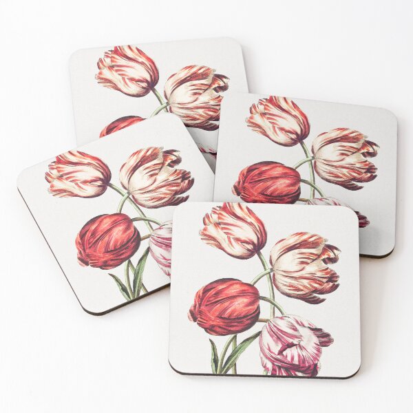 Item preview, Vintage Red, White, and Variegated Tulips designed and sold by SuziQPrayers427.