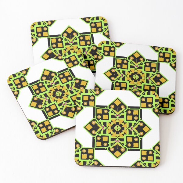 Artikelvorschau, Das goldgrüne Blumenmandala im nahtlosen Musterdesign aus Stoff entworfen und verkauft von MyMemoriesArts.