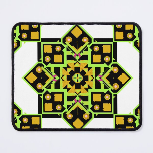 Artikelvorschau, Das goldgrüne Blumenmandala im nahtlosen Musterdesign aus Stoff entworfen und verkauft von MyMemoriesArts.