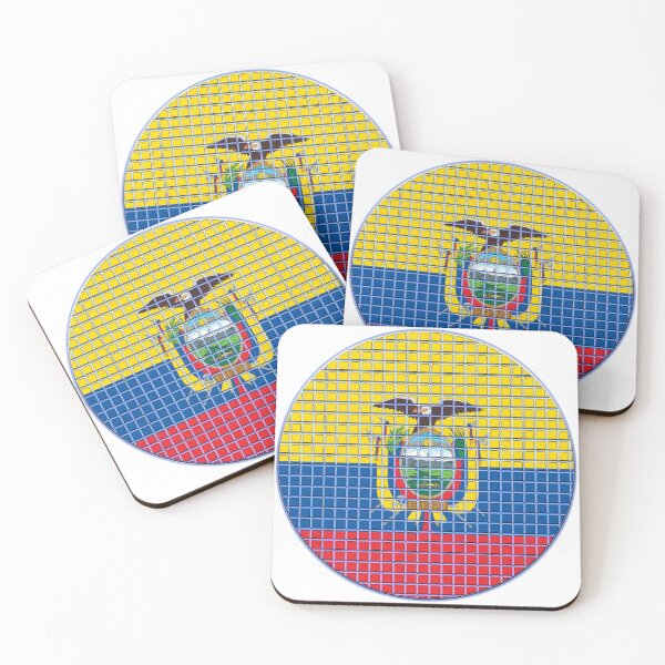 Item preview, Ecuador Flag Rounded - Squares Pixel  designed and sold by MoonElite.