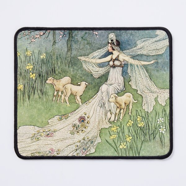 Item preview, Fairy with the Sheep by Frances Comstock Vintage Art designed and sold by RickE.