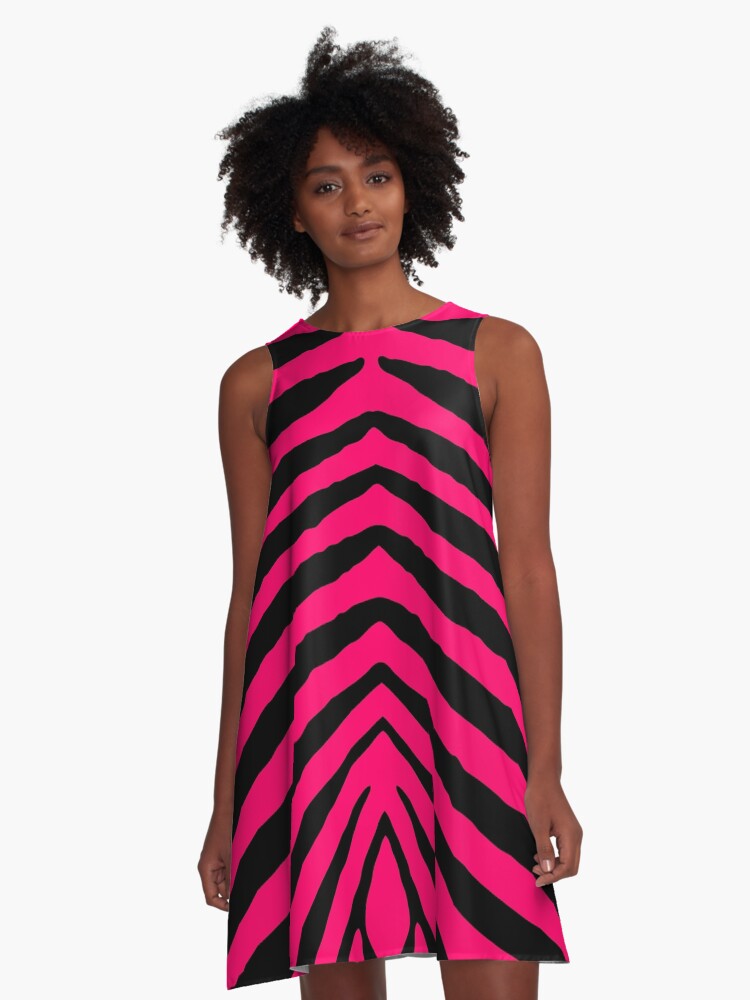 pink and black zebra dress