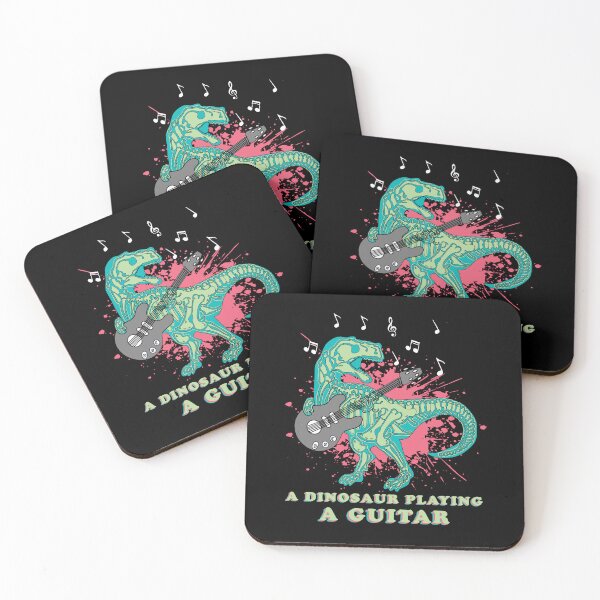 Item preview, a dinosaur playing a guitar designed and sold by happy gift art.