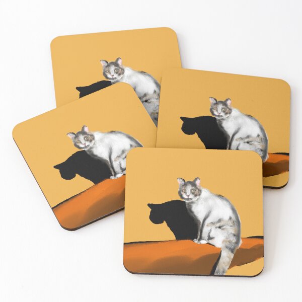 Item preview, catherine's white and grey furry baby, A cute cat and his shadow designed and sold by dusso.