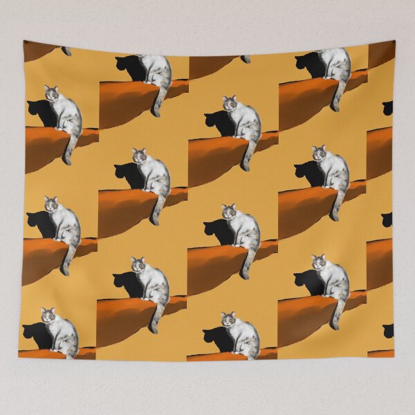 Item preview, catherine's white and grey furry baby, A cute cat and his shadow designed and sold by dusso.