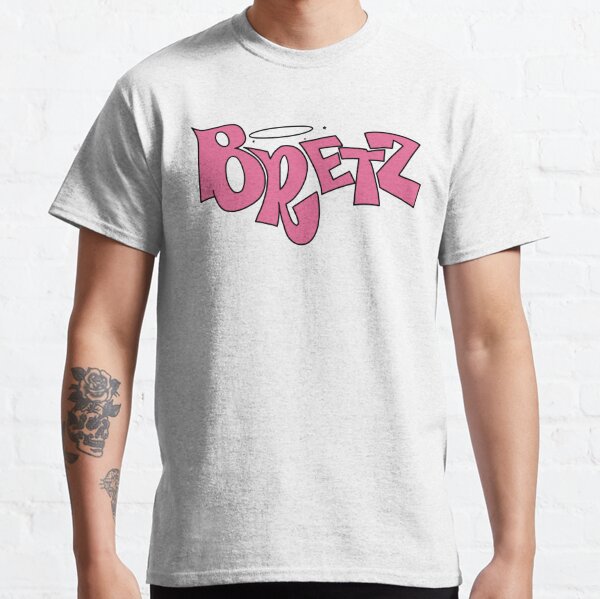 Bratz Camiseta prémium con logotipo brillante rosa y morado, Blanco, S