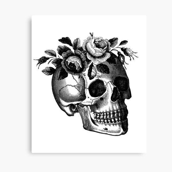 Black and White Floral Skull Printable Art – Jackie Wall Studio