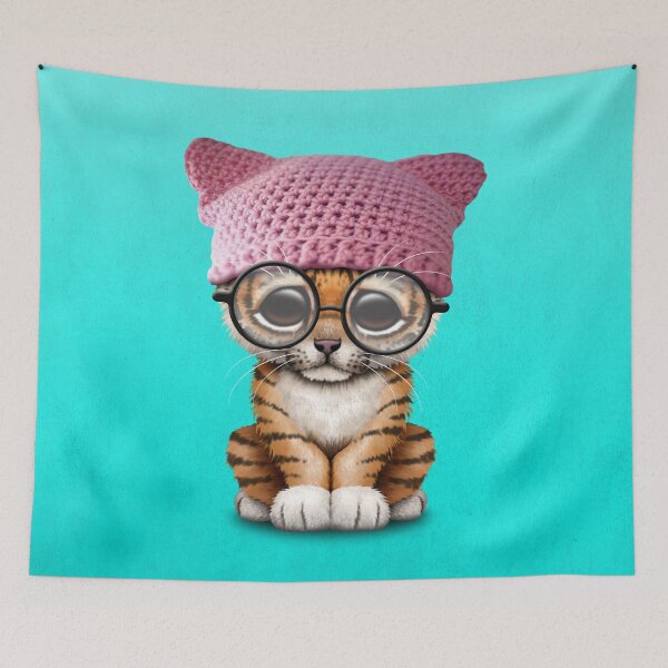 Item preview, Cute Tiger Cub Wearing Pussy Hat designed and sold by JeffBartels.
