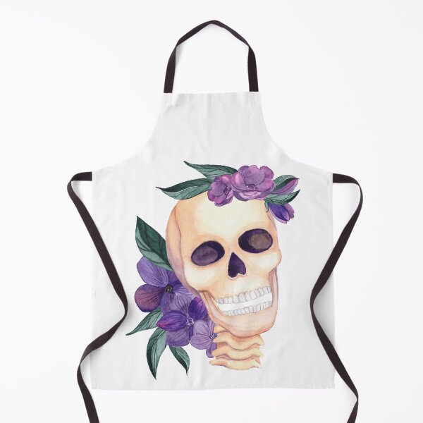 Item preview, Watercolor Human Skull with Purple Flowers designed and sold by silviaol.