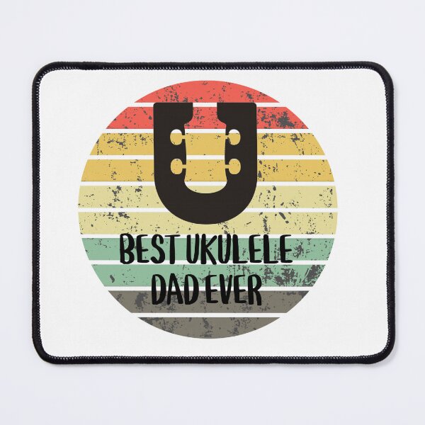 Item preview, Best Ukulele Dad Ever with retro sunset designed and sold by hardscuffle.