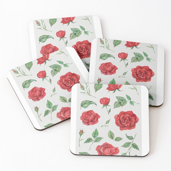Item preview, Watercolor Roses and Leaves, Vintage Floral designed and sold by TheCatmeow2000.