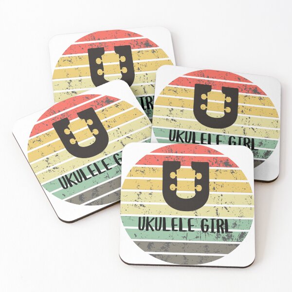 Item preview, Ukulele Girl with retro sunset designed and sold by hardscuffle.