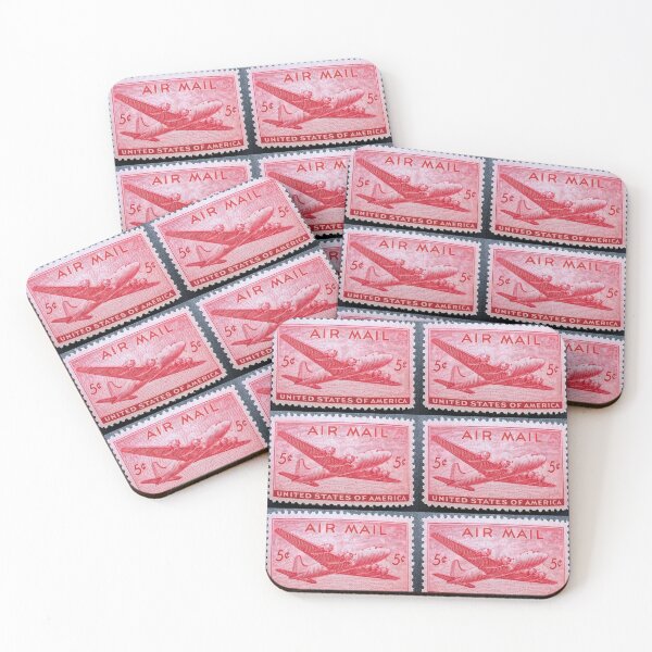 Item preview, Air Mail Plane Vintage Postage Stamp designed and sold by Factory57.