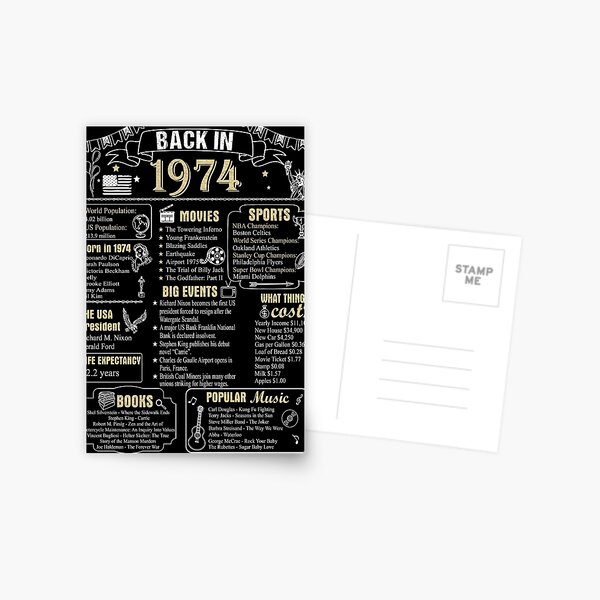 Birthday Anniversary 1974 History Back in 1974 birthday-anniversary-1974-history-back-in-1974-poster-for-sale-by-ltllima-redbubble