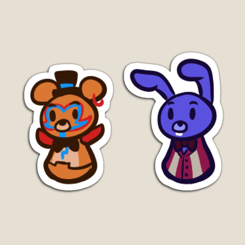 FNAF Glamrock Freddy and Bowling Bonnie Beans Sticker for Sale by  Erigold13261