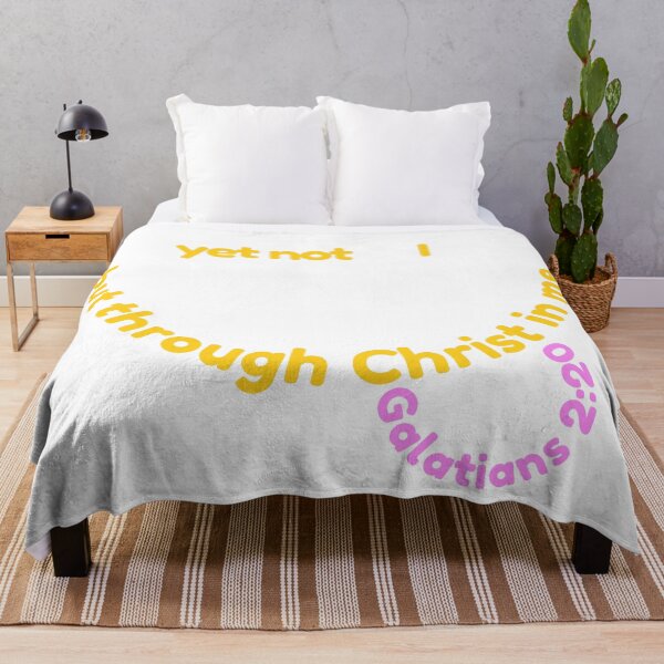 Item preview, Yet not I but through Christ in me, Christian winking smile face with tongue, Galatians 2:20 Bible verse designed and sold by Emily Roberts.
