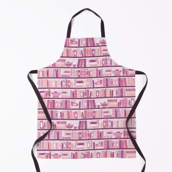 Item preview, Pink Bookcase Pattern Romance Tea Books designed and sold by Kit Cronk.