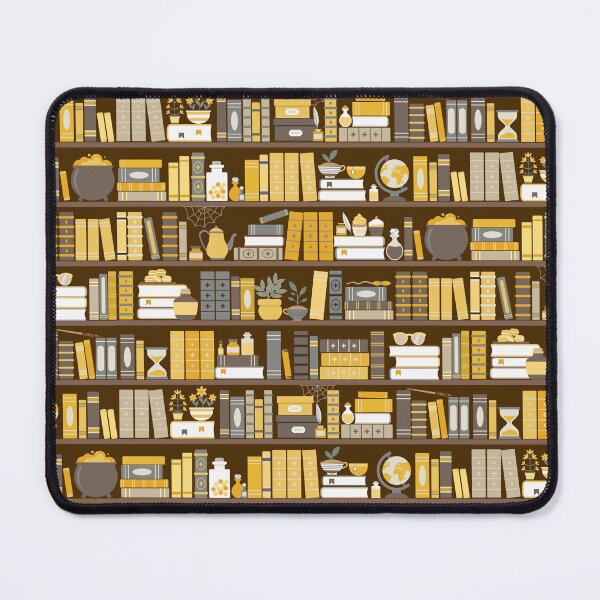 Item preview, Bookshelf Pattern - Yellow and Grey designed and sold by Kit Cronk.