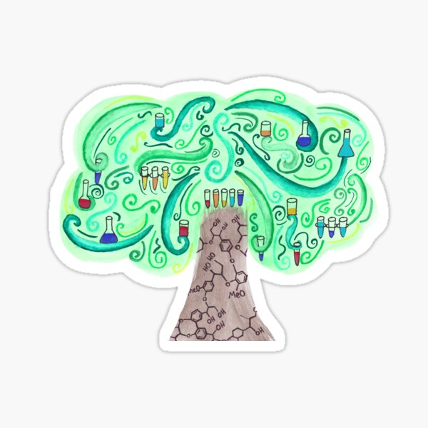 Chemistree Sticker For Sale By Winterabstracts Redbubble