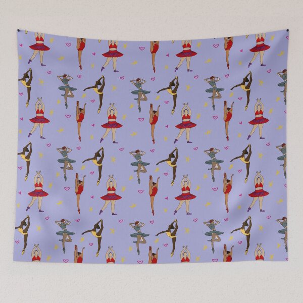 Item preview, Ballet dancer pattern with cute hearts and stars doodles designed and sold by aliciab013.