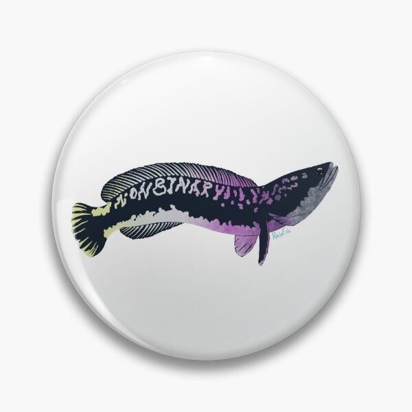 Item preview, Nonbinary Flag Snakehead designed and sold by RainFish.