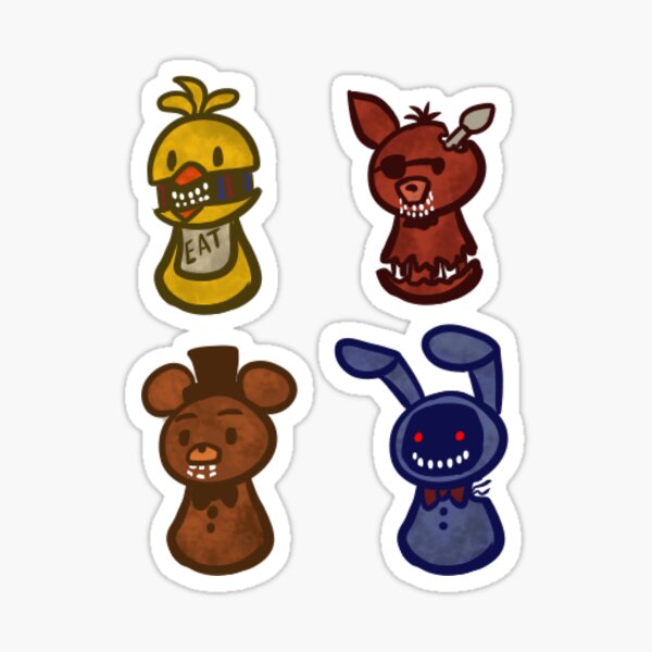 FNAF 2 Withered Animatronic Sticker Pack Sticker for Sale by RodaAnimation