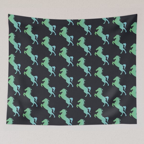 Item preview, Jumping Horse in green and blue color gradient designed and sold by Cute--Animals.