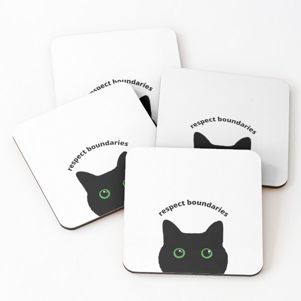 Item preview, Black Cat Respect Boundaries designed and sold by Pink Ribbon.