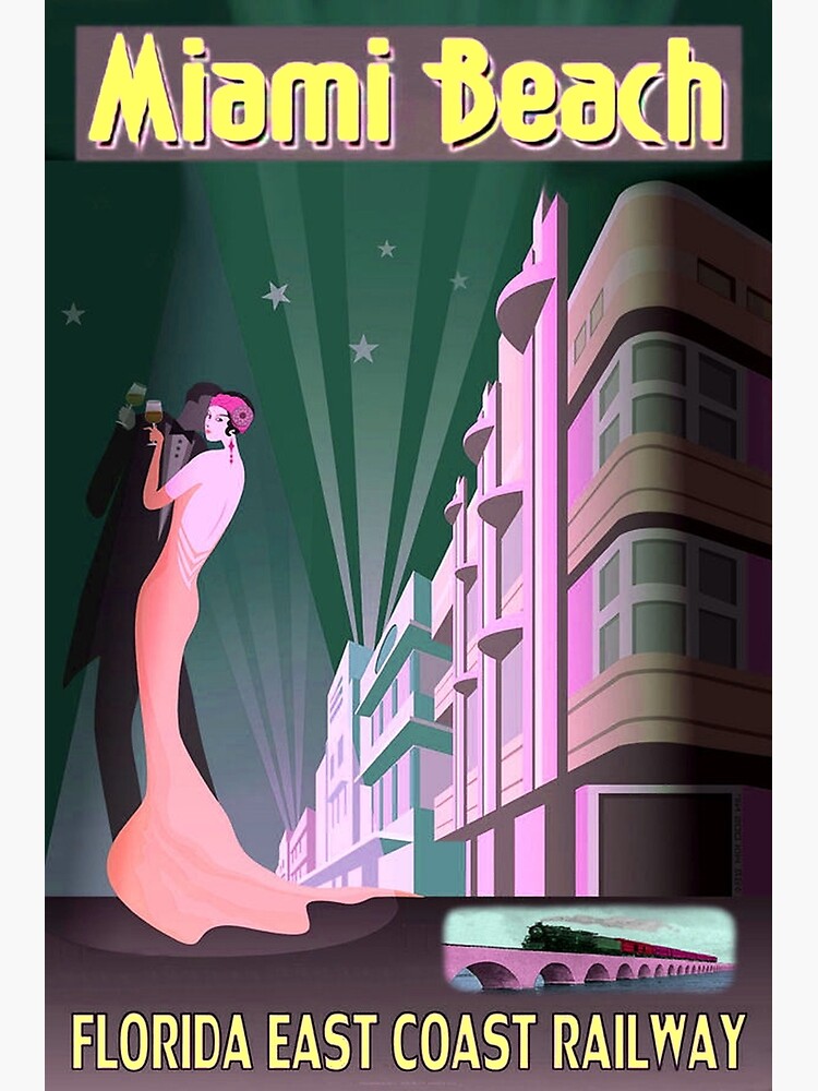 MIAMI BEACH: Vintage Art Deco Buildings Print by posterbobs