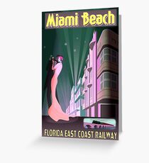 MIAMI BEACH: Vintage Art Deco Buildings Print Greeting Card