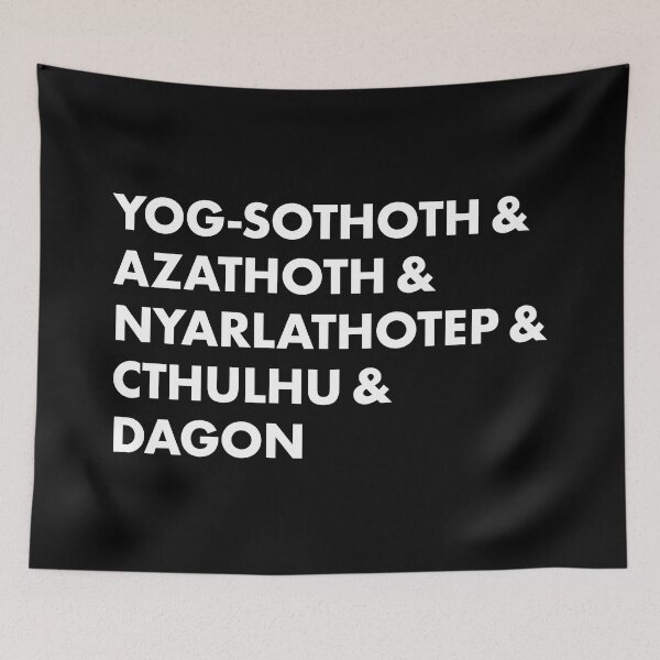 Item preview, Yog-Sothoth & Azathoth & Nyarlathotep & Cthulhu & Dagon (white) designed and sold by Murder of Crows.