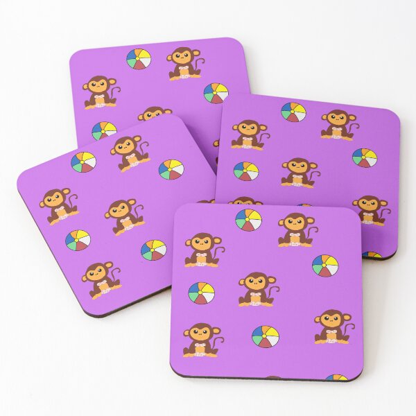 Item preview, Purple Beach Girl Monkey with Beach Ball designed and sold by SoniasArtwork.