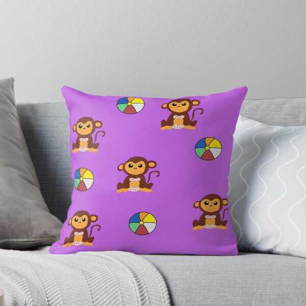 Item preview, Purple Beach Girl Monkey with Beach Ball designed and sold by SoniasArtwork.