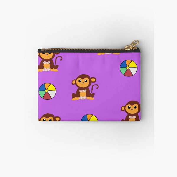 Item preview, Purple Beach Girl Monkey with Beach Ball designed and sold by SoniasArtwork.