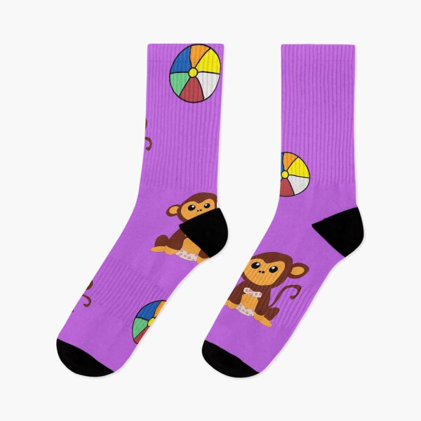 Item preview, Purple Beach Girl Monkey with Beach Ball designed and sold by SoniasArtwork.