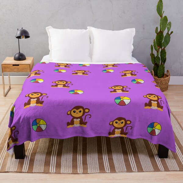 Item preview, Purple Beach Girl Monkey with Beach Ball designed and sold by SoniasArtwork.