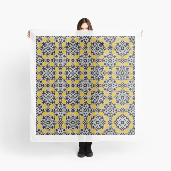 Artikelvorschau, Das graue Blumenmandala-Design im nahtlosen Muster des Goldgewebes entworfen und verkauft von MyMemoriesArts.