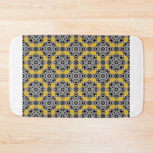 Artikelvorschau, Das graue Blumenmandala-Design im nahtlosen Muster des Goldgewebes entworfen und verkauft von MyMemoriesArts.