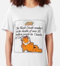 garfield black death comic Slim Fit T-Shirt