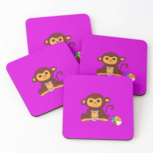 Item preview, Purple Beach Girl Monkey and Beach Ball designed and sold by SoniasArtwork.