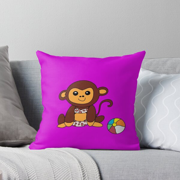 Item preview, Purple Beach Girl Monkey and Beach Ball designed and sold by SoniasArtwork.