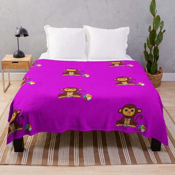 Item preview, Purple Beach Girl Monkey and Beach Ball designed and sold by SoniasArtwork.