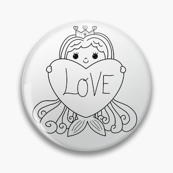 Item preview, mermaid coloring : mermaid and love for painting activity at home or at birthday party designed and sold by Tina-studio.