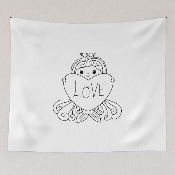 Item preview, mermaid coloring : mermaid and love for painting activity at home or at birthday party designed and sold by Tina-studio.